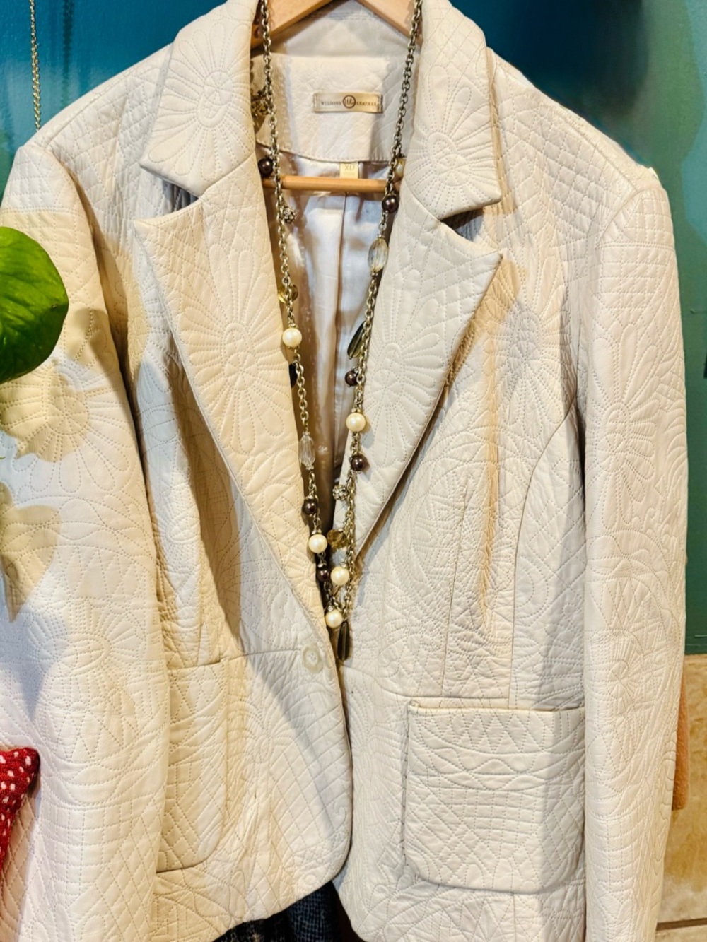Wilsons Leather 'Vintage & Rare' Cream Quilted Blazer